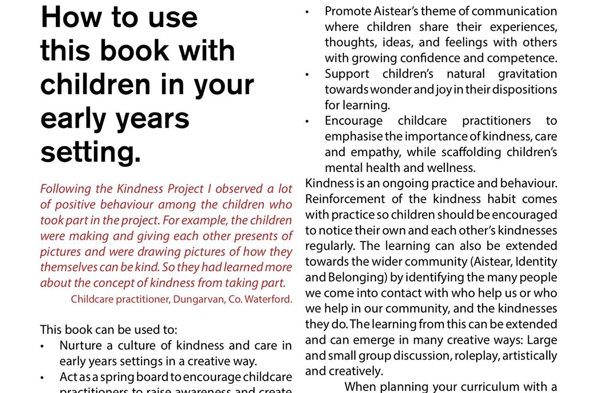 Gift of Kindness book - Kids Own Early Years project - How to guide
