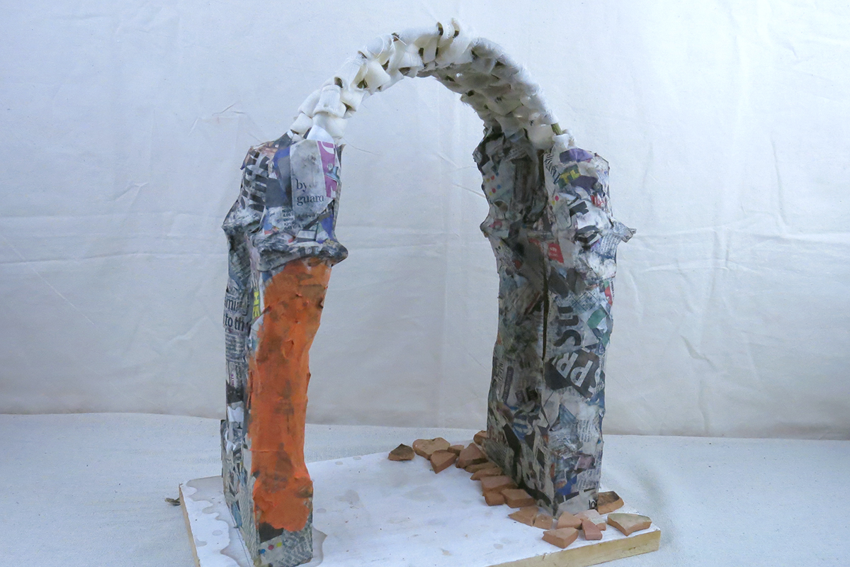 Archway made from paper and other recycled materials - Kids Own online art with children project