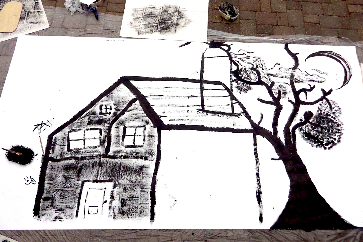 Ink drawing by Foróige Leitrim as part of Kids Own health and wellbeing art project