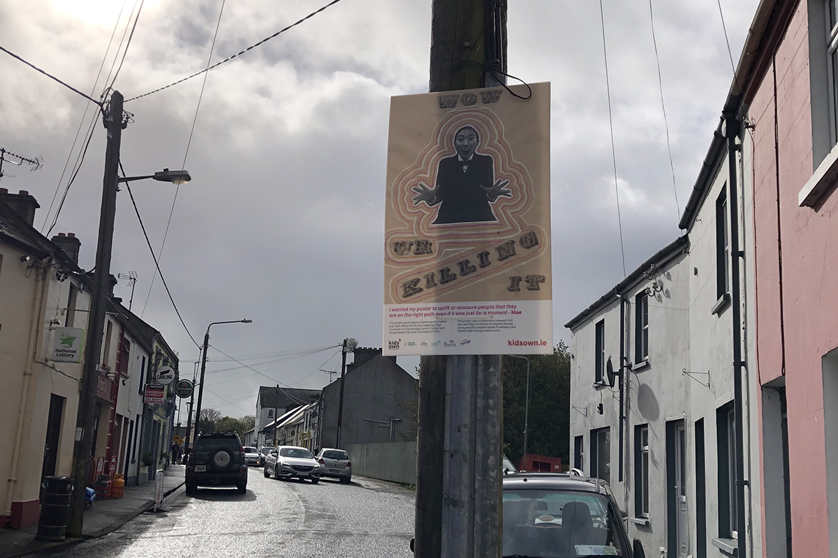 Sligo poster about mental health hung on pole in town