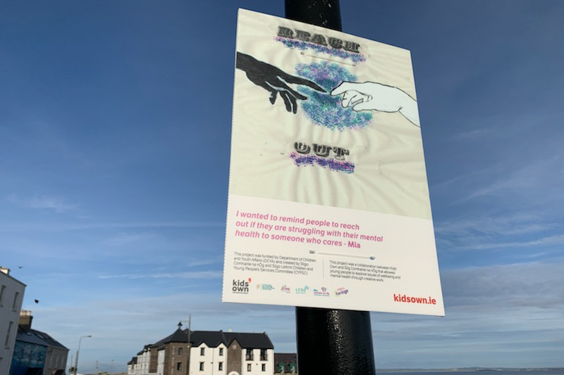 Sligo poster about mental health hung on pole in town