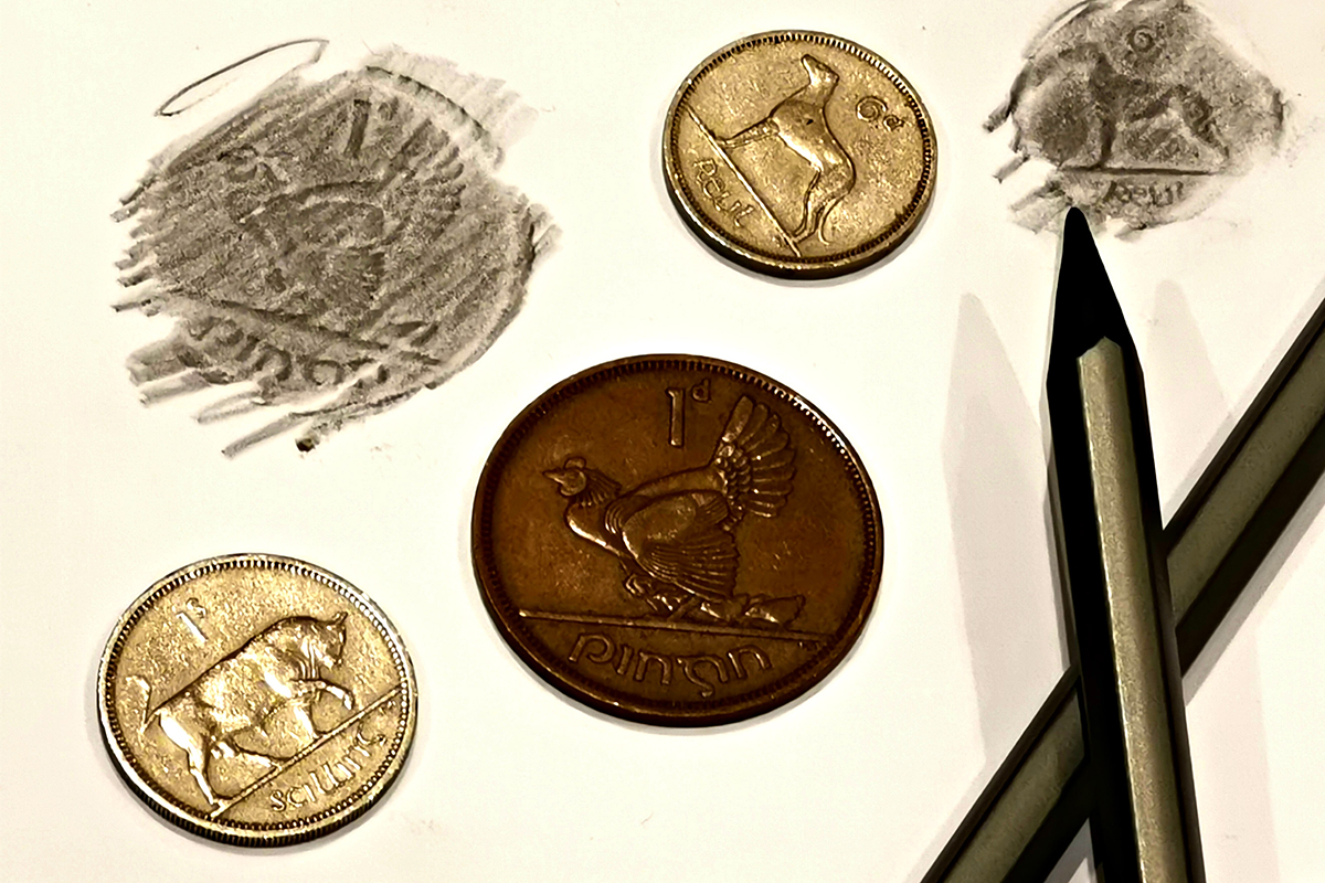 Old coins with animals