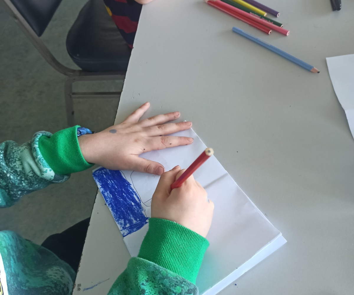 Childs hands drawing